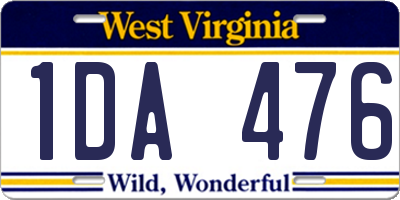 WV license plate 1DA476
