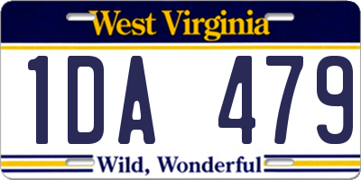 WV license plate 1DA479