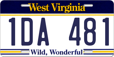 WV license plate 1DA481