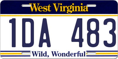 WV license plate 1DA483