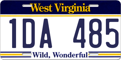 WV license plate 1DA485
