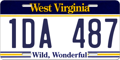 WV license plate 1DA487