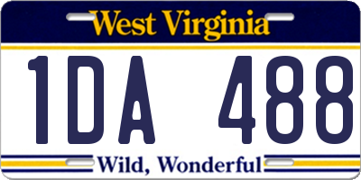 WV license plate 1DA488