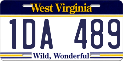 WV license plate 1DA489