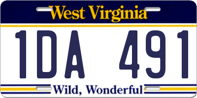 WV license plate 1DA491