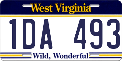 WV license plate 1DA493