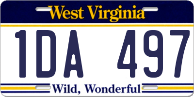 WV license plate 1DA497