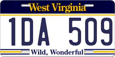 WV license plate 1DA509