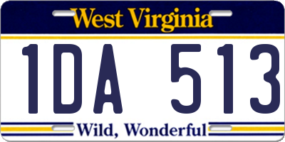 WV license plate 1DA513