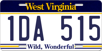 WV license plate 1DA515