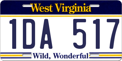 WV license plate 1DA517