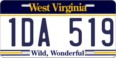 WV license plate 1DA519
