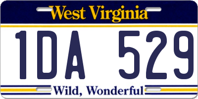 WV license plate 1DA529