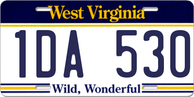 WV license plate 1DA530