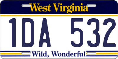 WV license plate 1DA532
