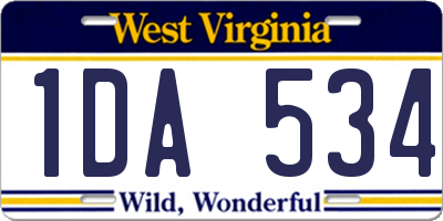 WV license plate 1DA534