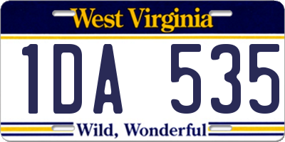 WV license plate 1DA535