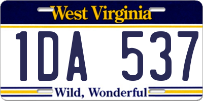 WV license plate 1DA537