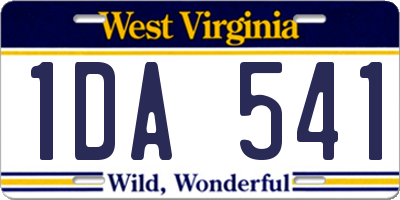 WV license plate 1DA541