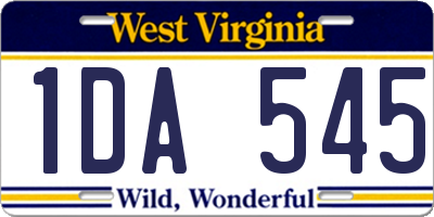 WV license plate 1DA545