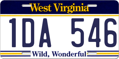 WV license plate 1DA546