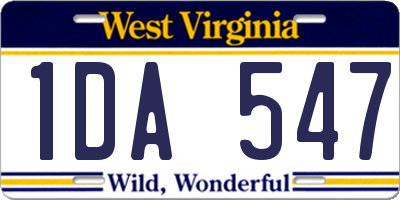 WV license plate 1DA547