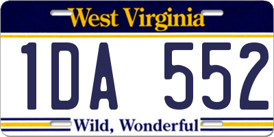 WV license plate 1DA552