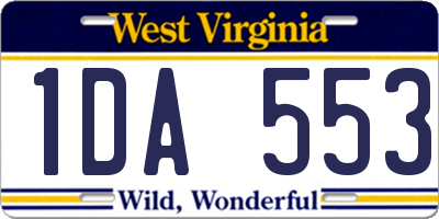 WV license plate 1DA553