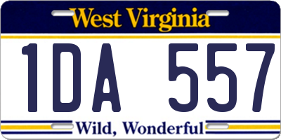 WV license plate 1DA557