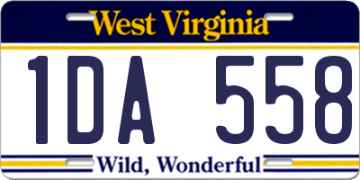 WV license plate 1DA558
