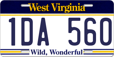 WV license plate 1DA560