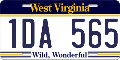 WV license plate 1DA565