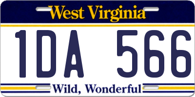WV license plate 1DA566