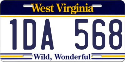 WV license plate 1DA568