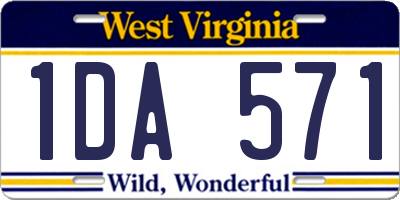 WV license plate 1DA571