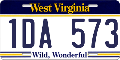 WV license plate 1DA573