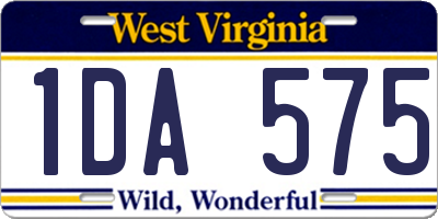 WV license plate 1DA575