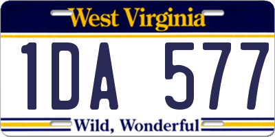 WV license plate 1DA577