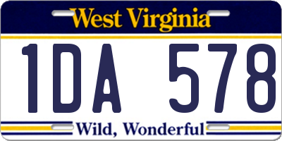 WV license plate 1DA578