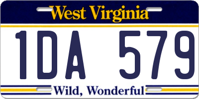 WV license plate 1DA579