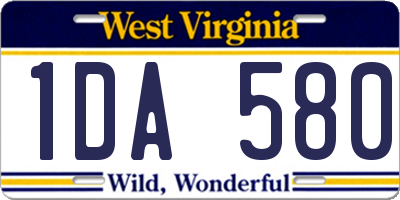 WV license plate 1DA580