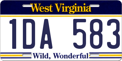 WV license plate 1DA583