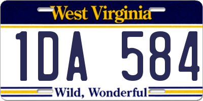 WV license plate 1DA584