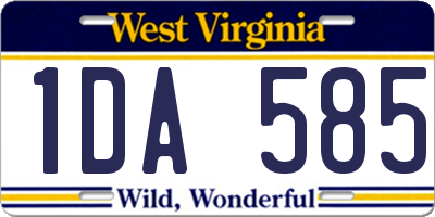 WV license plate 1DA585