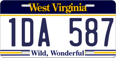 WV license plate 1DA587