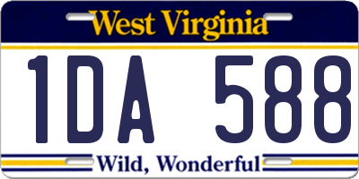 WV license plate 1DA588
