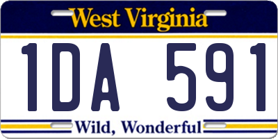 WV license plate 1DA591