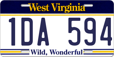WV license plate 1DA594