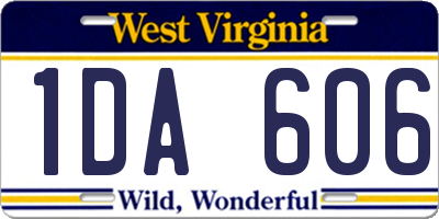 WV license plate 1DA606
