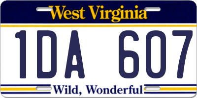 WV license plate 1DA607